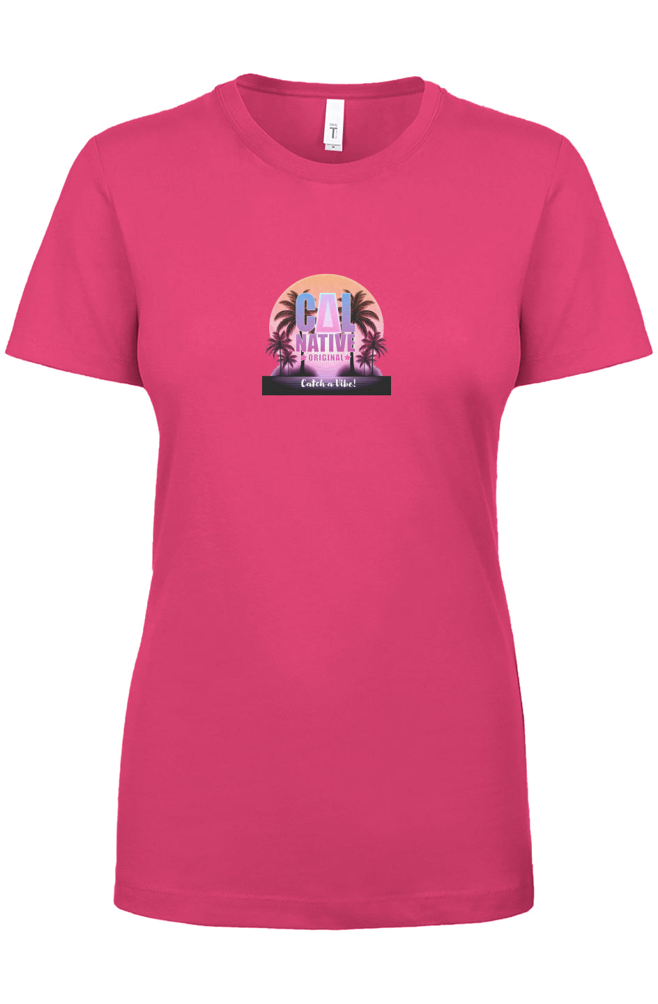 CNO- Catch a Vibe! Sun Palms Pink Womens Ideal Crew