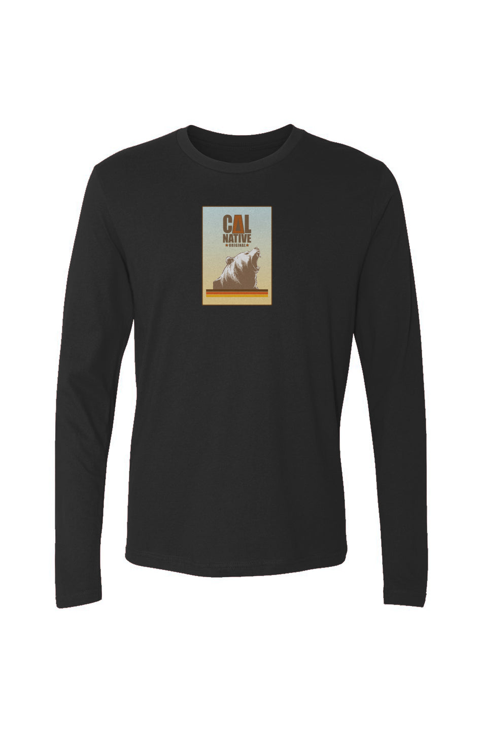 CNO Retro Bear Stripes Men's Cotton Long-Sleeve Crew