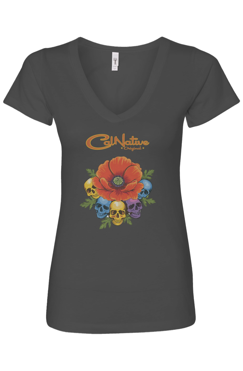 CNO Poppy Skull Womens Ideal V-Neck