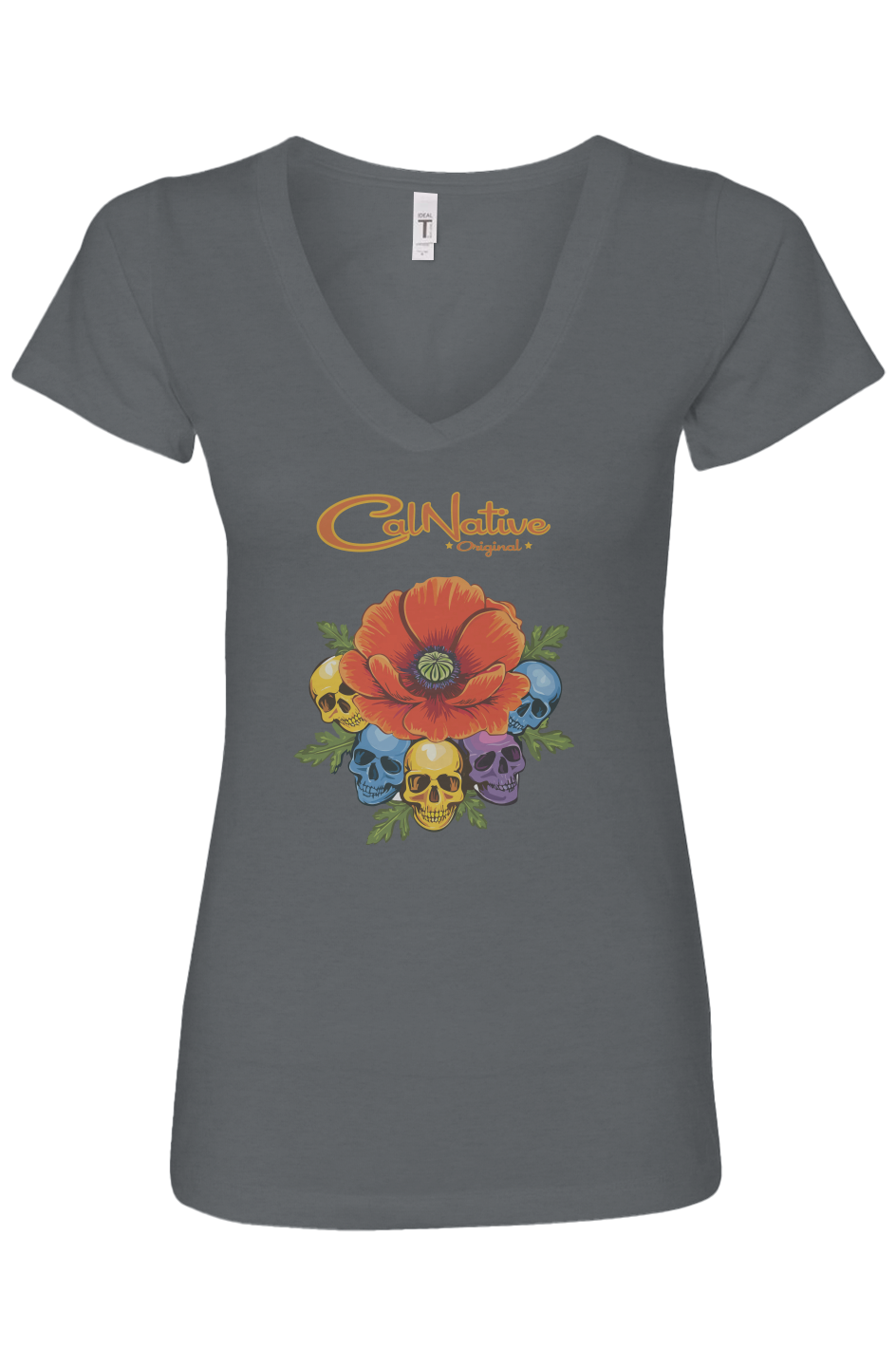 CNO Poppy Skull Womens Ideal V-Neck