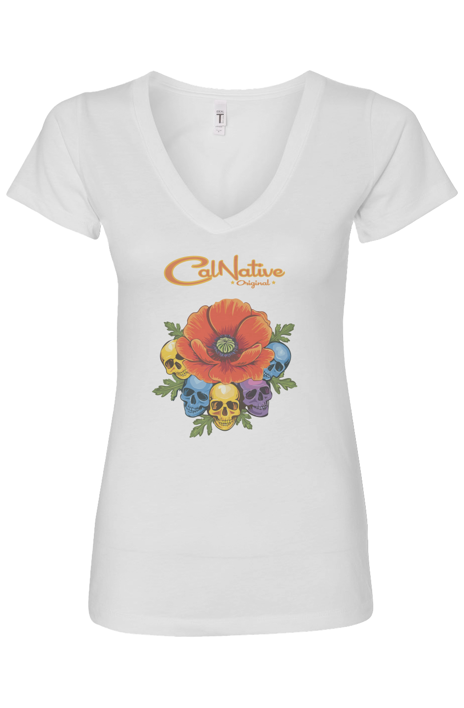 CNO Poppy Skull Womens Ideal V-Neck