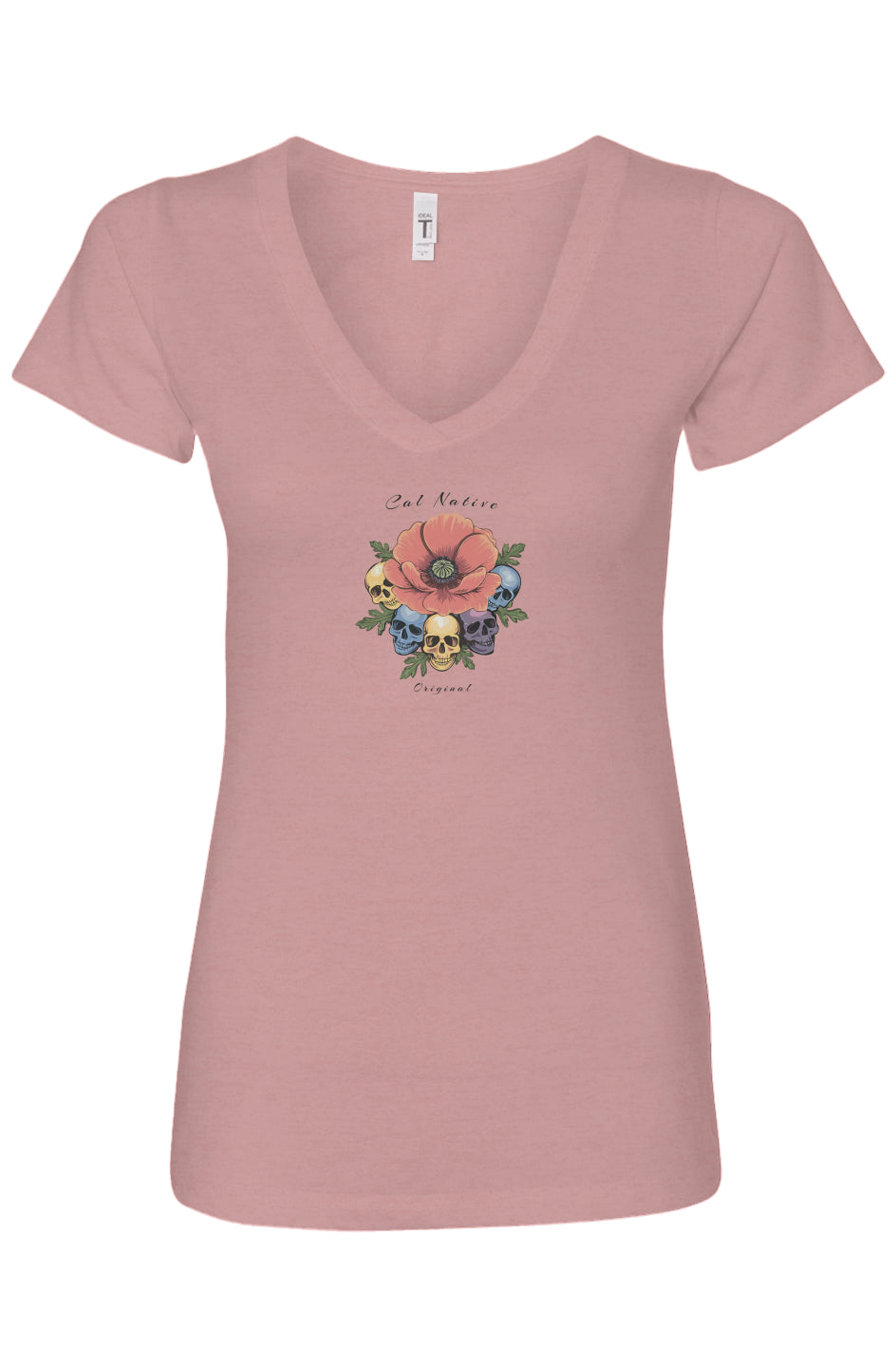 CNO Poppy Skulls Womens Ideal V-Neck
