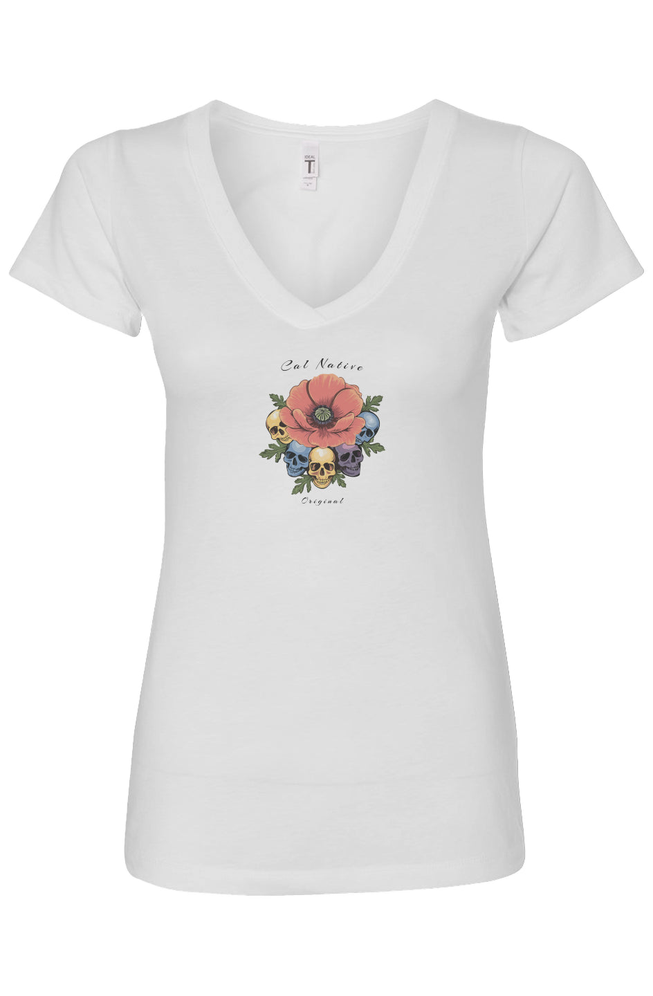 CNO Poppy Skulls Womens Ideal V-Neck
