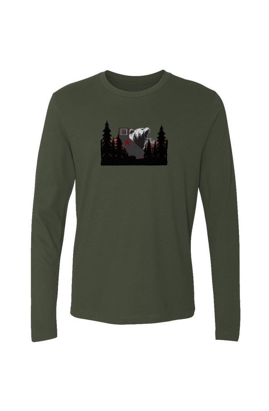 CNO Mountain Bear Men's Cotton Long-Sleeve Crew